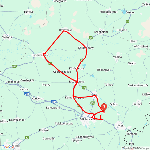 Nom du voyage: 20250501_075151<br>Motard: Vihartom<br>Départ: 2025.05.01.<br>Distance: 164.417 km<br>Vitesse moyenne: 44 km/h<br> 20250501_075151