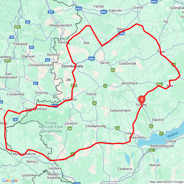 Nom du voyage: 20250502_132305<br>Motard: Krisztián Borbás<br>Départ: 2025.05.02.<br>Distance: 451.531 km<br>Vitesse moyenne: 79 km/h<br> 20250502_132305