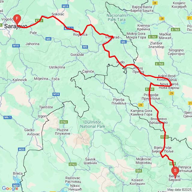 montenegro - szarajevo