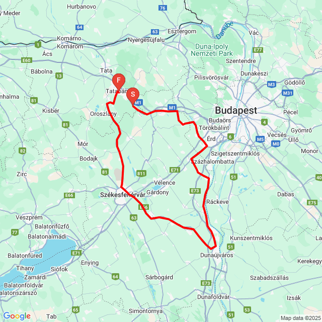 Nom du voyage: 20250610_160121<br>Motard: László Fehér<br>Départ: 2025.06.10.<br>Distance: 195.418 km<br>Vitesse moyenne: 67 km/h<br> 20250610_160121