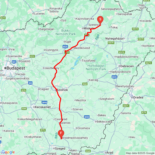 Nom du voyage: 20250605_155319<br>Motard: Csaba Molnár<br>Départ: 2025.06.05.<br>Distance: 263.994 km<br>Vitesse moyenne: 83 km/h<br> 20250605_155319
