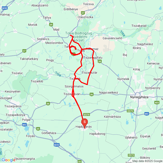Name of route: 20250615_140503<br>Biker's name: Laszlo Debreczeni<br>Start: 2025.06.15.<br>Distance: 130.271 km<br>Average speed: 59 km/h<br> 20250615_140503