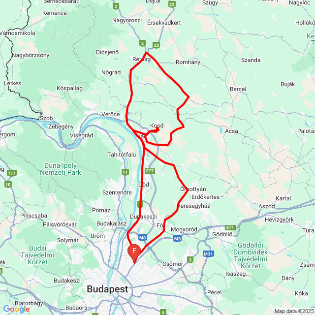 Name of route: 20250501_094443<br>Biker's name: Ágnes Czifrai<br>Start: 2025.05.01.<br>Distance: 134.421 km<br>Average speed: 51 km/h<br> 20250501_094443