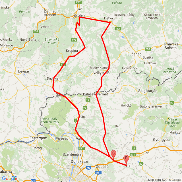 Nome della gita: 20160522_kis csavargás<br>Motorista: Roland Nagy<br>Partenza: 2016.05.22.<br>Distanza: 308.586 km<br>Velocità media: 67 km/h<br> 20160522_kis csavargás