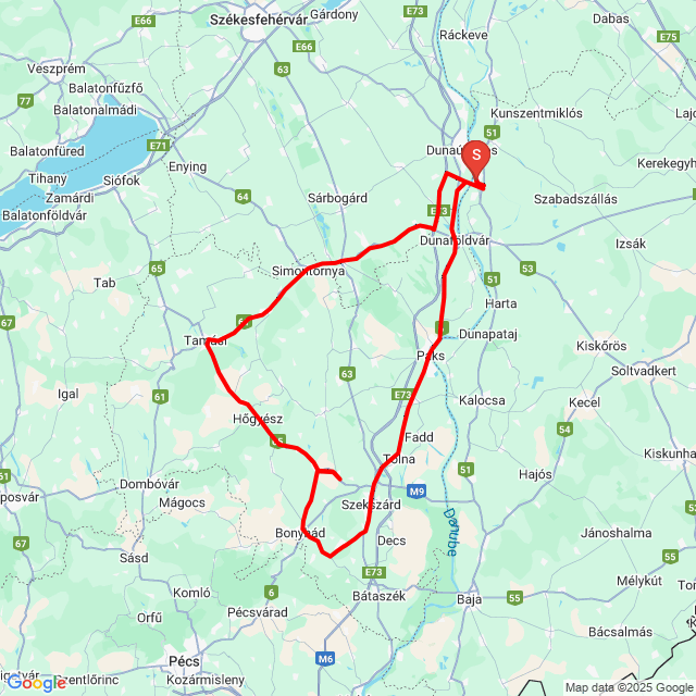 Nom du voyage: 20250713_095823<br>Motard: Tamás Petri<br>Départ: 2025.07.13.<br>Distance: 237.44 km<br>Vitesse moyenne: 83 km/h<br> 20250713_095823