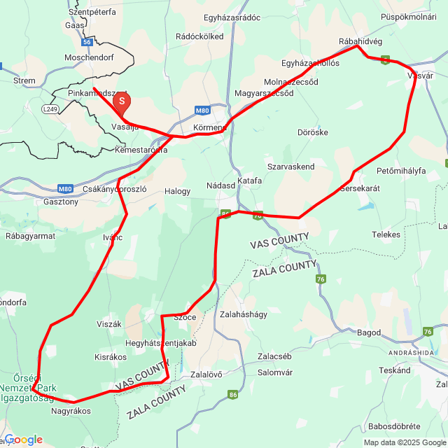 Nom du voyage: 20250713_140401<br>Motard: Almási Péter<br>Départ: 2025.07.13.<br>Distance: 108.02 km<br>Vitesse moyenne: 74 km/h<br> 20250713_140401