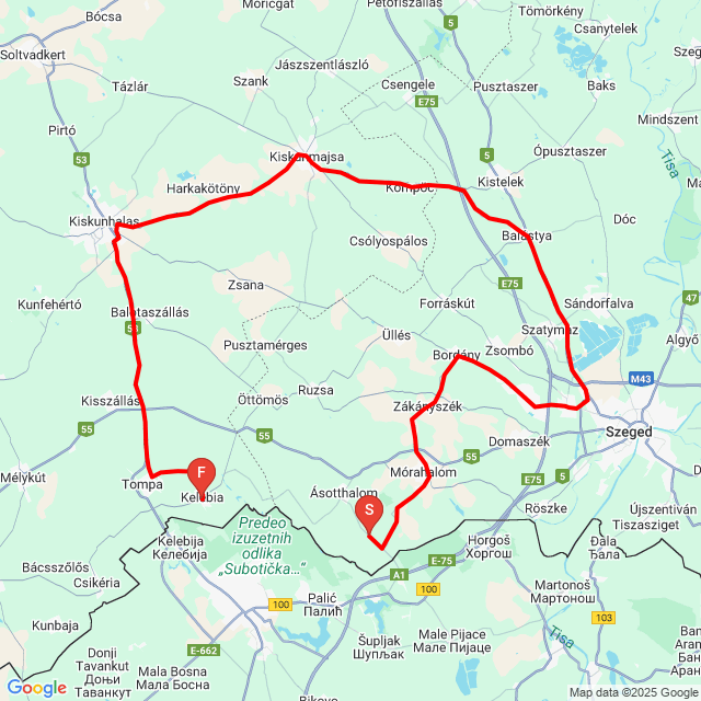 Nom du voyage: 20250723_084820<br>Motard: Dávid Molnár<br>Départ: 2025.07.23.<br>Distance: 133.64 km<br>Vitesse moyenne: 67 km/h<br> 20250723_084820