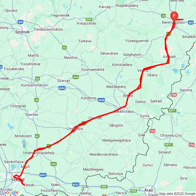Nom du voyage: 20250723_052239_Ioniq5<br>Motard: Borsós Balázs<br>Départ: 2025.07.23.<br>Distance: 416.692 km<br>Vitesse moyenne: 86 km/h<br> 20250723_052239_Ioniq5