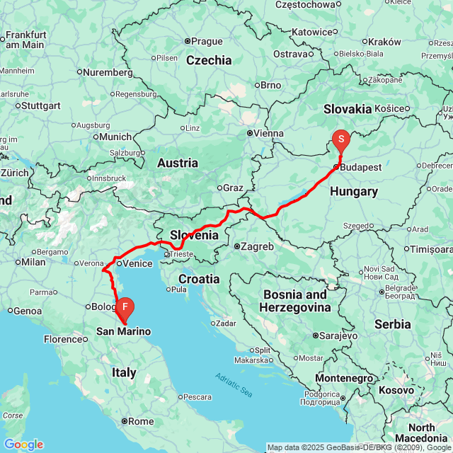 Nom du voyage: 20250723_040309<br>Motard: Ábel Viktor<br>Départ: 2025.07.23.<br>Distance: 959.844 km<br>Vitesse moyenne: 105 km/h<br> 20250723_040309