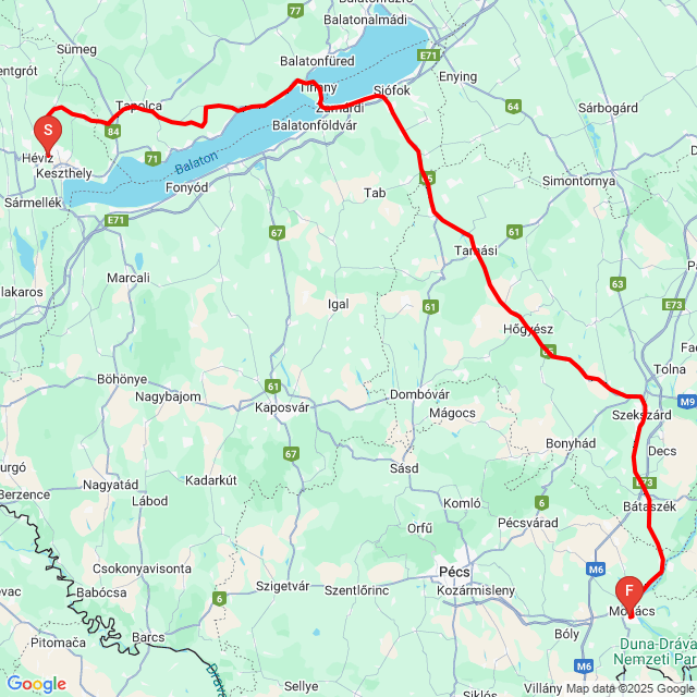 Nom du voyage: 20250723_102218<br>Motard: Olivér Rózsahegyi<br>Départ: 2025.07.23.<br>Distance: 232.022 km<br>Vitesse moyenne: 56 km/h<br> 20250723_102218