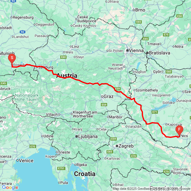 Nom du voyage: 20250723_041905<br>Motard: Csaba Kosztolányi<br>Départ: 2025.07.23.<br>Distance: 666.233 km<br>Vitesse moyenne: 75 km/h<br> 20250723_041905