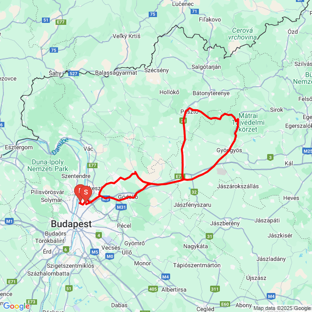 Name of route: Ramz Boiz Mátra<br>Biker's name: Király Tibor<br>Start: 2025.08.20.<br>Distance: 226.861 km<br>Average speed: 60 km/h<br> Ramz Boiz Mátra