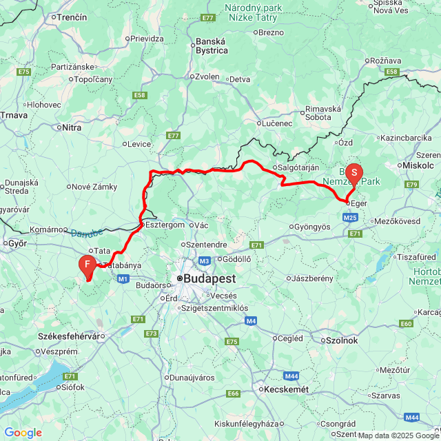 Nome della gita: 20240609_Eger Tbánya<br>Motorista: HZoli<br>Partenza: 2024.06.09.<br>Distanza: 266.672 km<br>Velocità media: 71 km/h<br> 20240609_Eger Tbánya