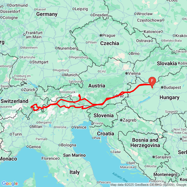 Nome della gita: 20250803_Alpok tour 2025<br>Motorista: HZoli<br>Partenza: 2025.08.03.<br>Distanza: 2455.07 km<br>Velocità media: 64 km/h<br> 20250803_Alpok tour 2025