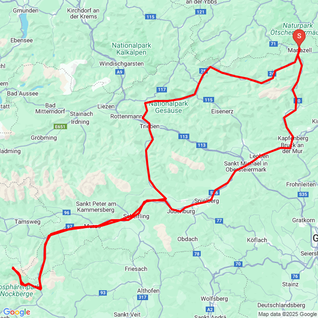 Útvonal neve: Ausztia<br>Motoros: Garai Gabriella<br>Indulás: 2025.09.20.<br>Távolság: 532.267 km<br>Átlagsebesség: 73 km/h<br> Ausztia
