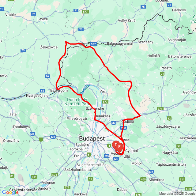 Útvonal neve: 20241018_Betyár-batyu_Dömös<br>Motoros: Vik2319<br>Indulás: 2024.10.18.<br>Távolság: 258.76 km<br>Átlagsebesség: 72 km/h<br> 20241018_Betyár-batyu_Dömös