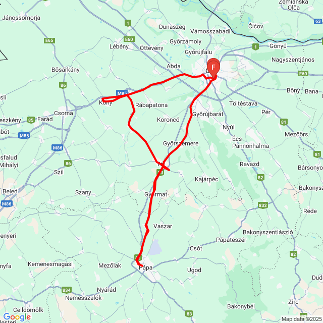 Name of route: 20251011_124234<br>Biker's name: Fabry Laszlo<br>Start: 2025.10.11.<br>Distance: 131.621 km<br>Average speed: 58 km/h<br> 20251011_124234