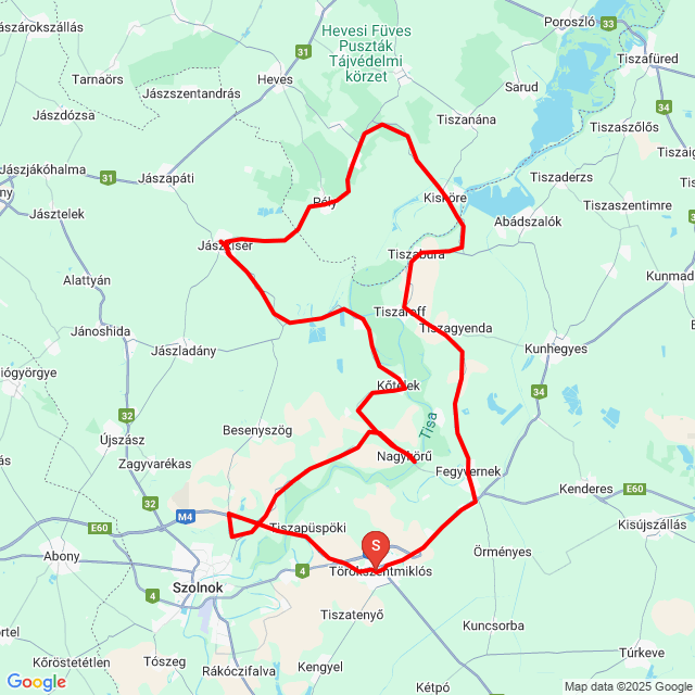 Name of route: Tisza-telet-kör_20251011_134839<br>Biker's name: Mihály Farkas<br>Start: 2025.10.11.<br>Distance: 172.744 km<br>Average speed: 68 km/h<br> Tisza-telet-kör_20251011_134839