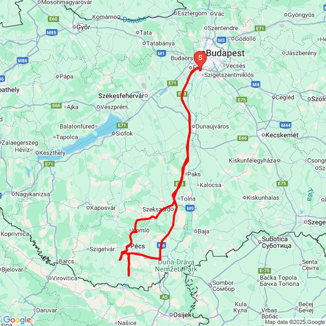 Name of route: 20251011_065356<br>Biker's name: János Lőrincz<br>Start: 2025.10.11.<br>Distance: 495.42 km<br>Average speed: 99 km/h<br> 20251011_065356