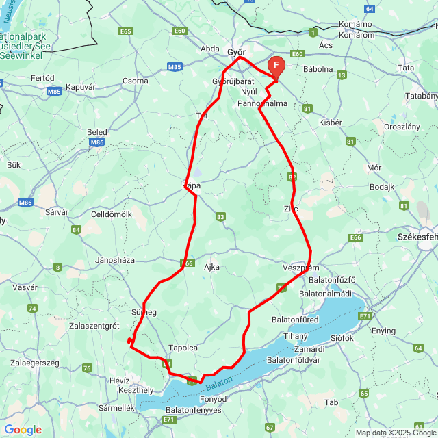 Name of route: fröccs túra <br>Biker's name: Walter Tamás Doktor<br>Start: 2025.10.11.<br>Distance: 299.048 km<br>Average speed: 83 km/h<br> fröccs túra