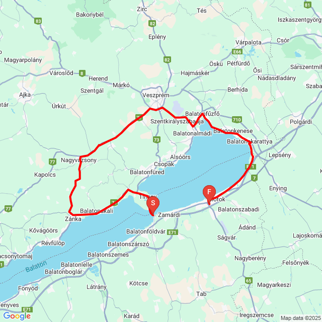 Nome della gita: Viszlát 2025!<br>Motorista: Mecseki Tamás<br>Partenza: 2025.12.26.<br>Distanza: 100.245 km<br>Velocità media: 56 km/h<br> Viszlát 2025!