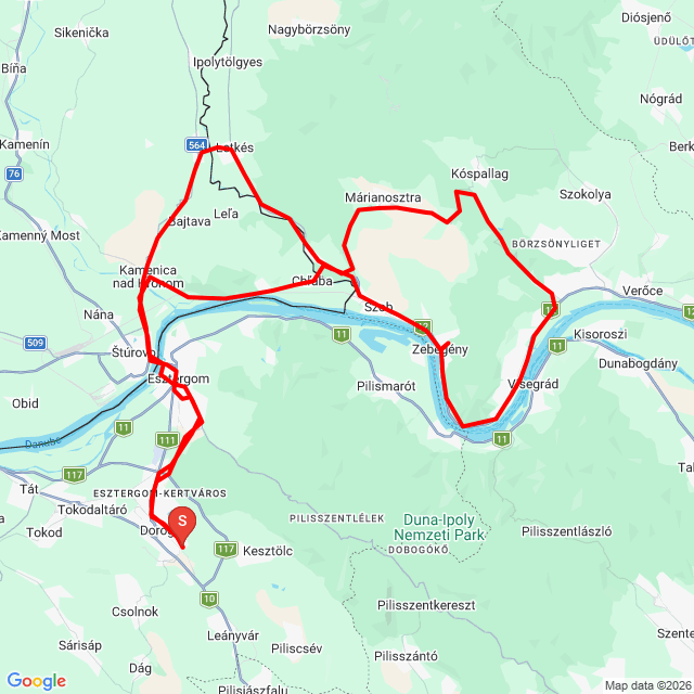 Nome della gita: 20251226_Slovakia_Day_01<br>Motorista: SirPiwo<br>Partenza: 2025.12.26.<br>Distanza: 101.475 km<br>Velocità media: 52 km/h<br> 20251226_Slovakia_Day_01