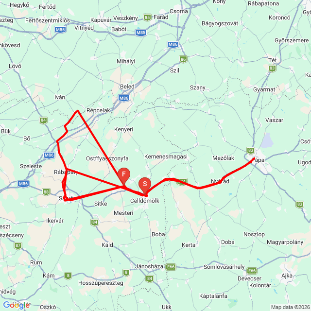 Nom du voyage: 20260228_121531<br>Motard: Martin Gőcze<br>Départ: 2026.02.28.<br>Distance: 155.532 km<br>Vitesse moyenne: 20 km/h<br> 20260228_121531