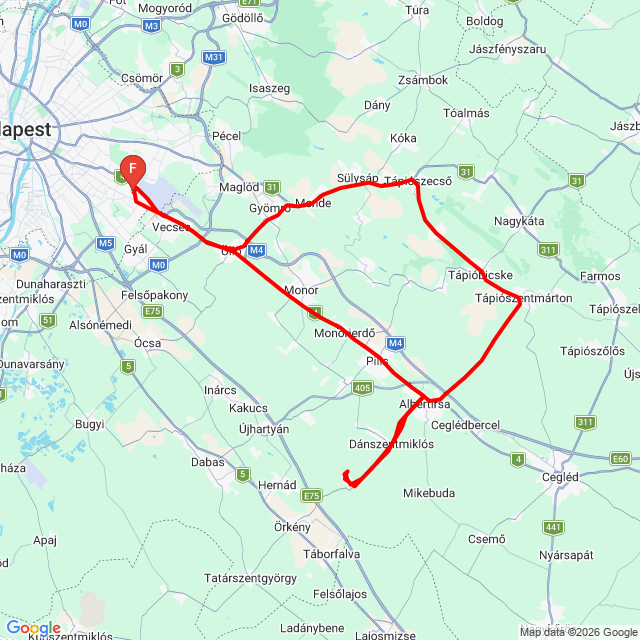 Nom du voyage: 20260316_130018<br>Motard: Erdos Andras<br>Départ: 2026.03.16.<br>Distance: 136.356 km<br>Vitesse moyenne: 54 km/h<br> 20260316_130018