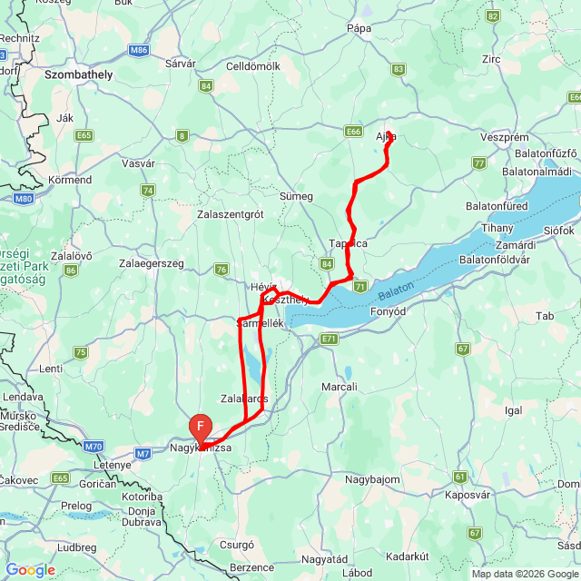 Nom du voyage: 20260510_112814<br>Motard: Kolontári József<br>Départ: 2026.05.10.<br>Distance: 225.048 km<br>Vitesse moyenne: 63 km/h<br> 20260510_112814