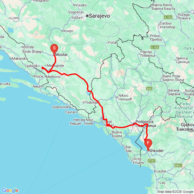 Nom du voyage: montenegro-albánia_20260509<br>Motard: Béci<br>Départ: 2026.05.09.<br>Distance: 398.924 km<br>Vitesse moyenne: 54 km/h<br> montenegro-albánia_20260509