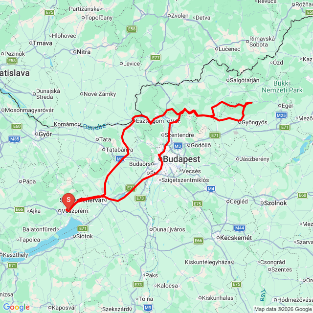 Nom du voyage: galyatető<br>Motard: Màrk<br>Départ: 2026.05.10.<br>Distance: 567.645 km<br>Vitesse moyenne: 66 km/h<br> galyatető