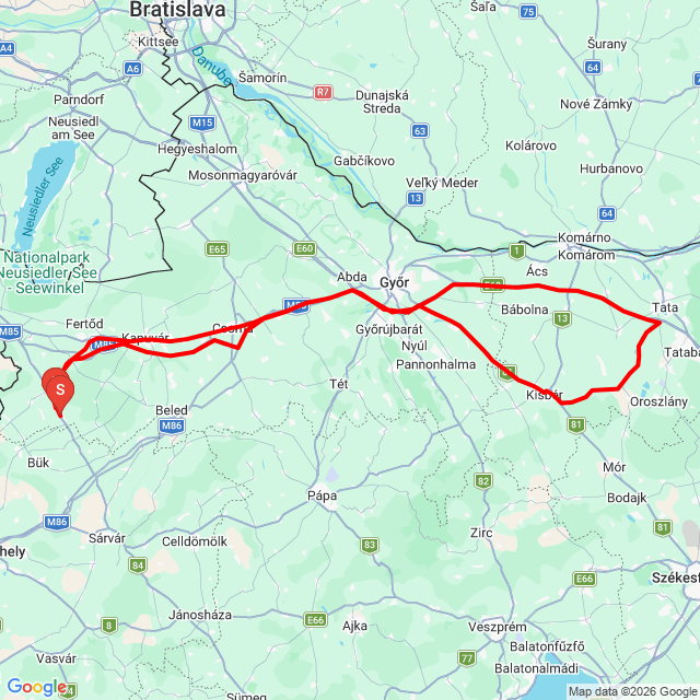 Nom du voyage: 20260524_103907<br>Motard: Imre Szilágyi<br>Départ: 2026.05.24.<br>Distance: 285.129 km<br>Vitesse moyenne: 97 km/h<br> 20260524_103907