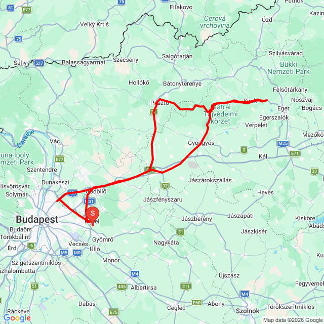 Nom du voyage: 20260524_102006<br>Motard: Miklós Mihály<br>Départ: 2026.05.24.<br>Distance: 325.585 km<br>Vitesse moyenne: 82 km/h<br> 20260524_102006