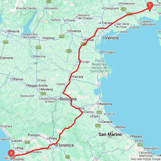 Nom du voyage: 20260524_Szardinia 9. nap<br>Motard: Stróbel János Studi<br>Départ: 2026.05.24.<br>Distance: 502.912 km<br>Vitesse moyenne: 70 km/h<br> 20260524_Szardinia 9. nap