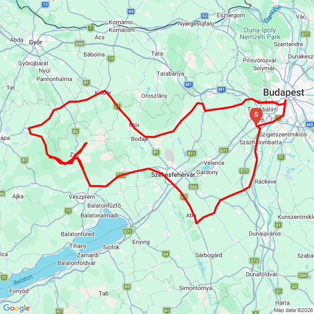Nom du voyage: 20260524_080439<br>Motard: Sandor Karalyos<br>Départ: 2026.05.24.<br>Distance: 403.386 km<br>Vitesse moyenne: 63 km/h<br> 20260524_080439