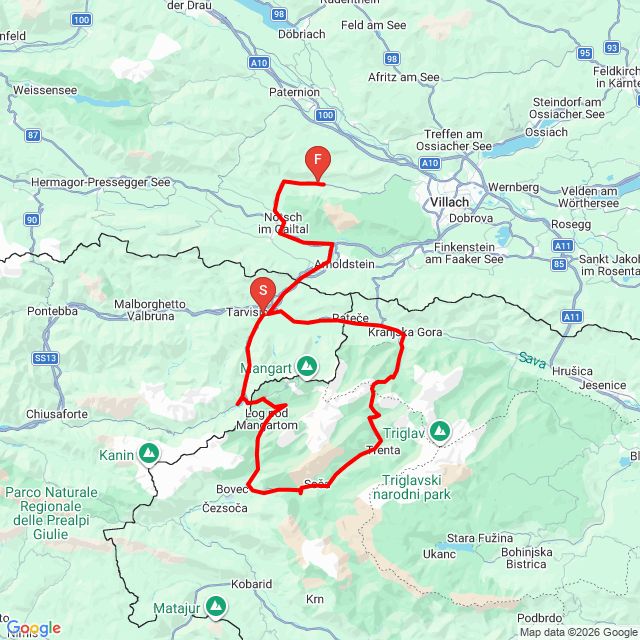 Name of route: Mangart-Soca-Krajnska 20260527<br>Biker's name: Rózsavölgyi Péter<br>Start: 2026.05.27.<br>Distance: 118.086 km<br>Average speed: 45 km/h<br> Mangart-Soca-Krajnska 20260527