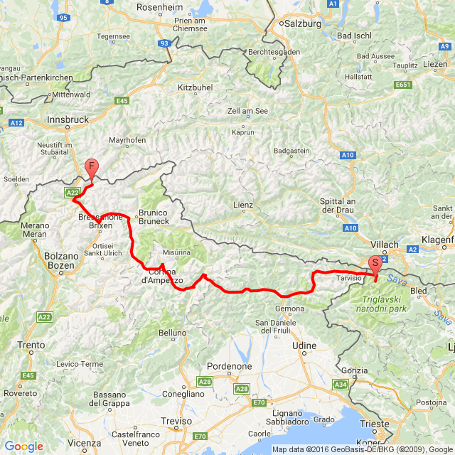 Nombre de la trayectoria: 201608-II-Triglav(SLO)-St.Jacot(IT)<br>Motociclista: Gáspy<br>Salida: 2016.08.13.<br>Distancia: 319.132 km<br>Velocidad media: 55 km/h<br> 201608-II-Triglav(SLO)-St.Jacot(IT)