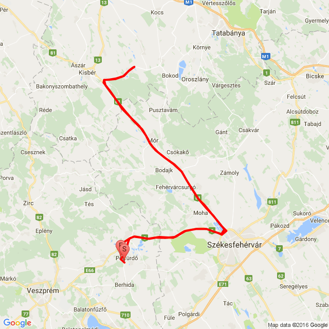 Útvonal neve: 20160910_142936 Császár<br>Motoros: Ujj Pèter<br>Indulás: 2016.09.10.<br>Távolság: 146.692 km<br>Átlagsebesség: 67 km/h<br> 20160910_142936 Császár
