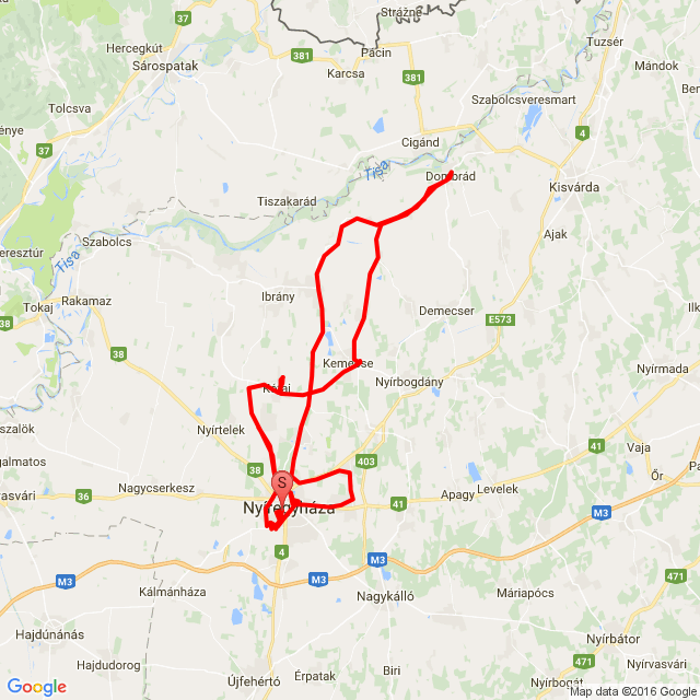 Útvonal neve: 20160910_lerobbantunk Dombrád előtt<br>Motoros: Csavargó motorosok<br>Indulás: 2016.09.10.<br>Távolság: 138.136 km<br>Átlagsebesség: 42 km/h<br> 20160910_lerobbantunk Dombrád előtt