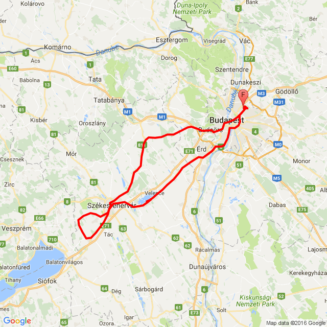Nome della gita: Nádasdy kastély, Velence<br>Motorista: Dávid Szinger<br>Partenza: 2016.11.20.<br>Distanza: 224.105 km<br>Velocità media: 60 km/h<br> Nádasdy kastély, Velence