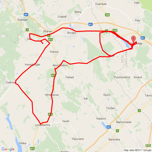 Name of route: 20170502_155037<br>Biker's name: Győző<br>Start: 2017.05.02.<br>Distance: 129.898 km<br>Average speed: 69 km/h<br> 20170502_155037