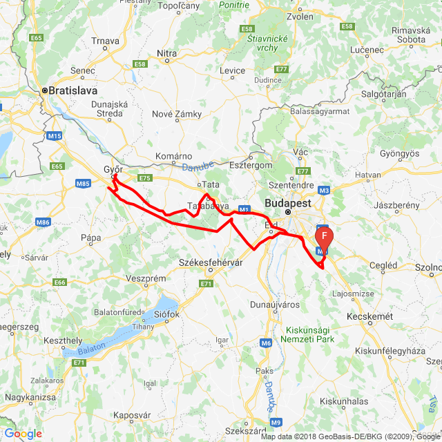 Nome della gita: 20170521_130050 Györ Pnonhalma fagyizás<br>Motorista: János Csinos<br>Partenza: 2017.05.21.<br>Distanza: 392.965 km<br>Velocità media: 73 km/h<br> 20170521_130050 Györ Pnonhalma fagyizás