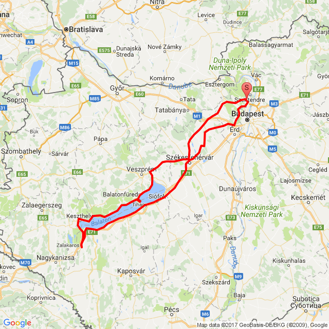 Pomáz - Tihany - Keszthely - Siófok - Pomáz