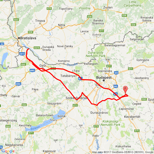 Nome della gita: 20170714_Károlyháza<br>Motorista: Gábor Malik<br>Partenza: 2017.07.14.<br>Distanza: 499.209 km<br>Velocità media: 75 km/h<br> 20170714_Károlyháza