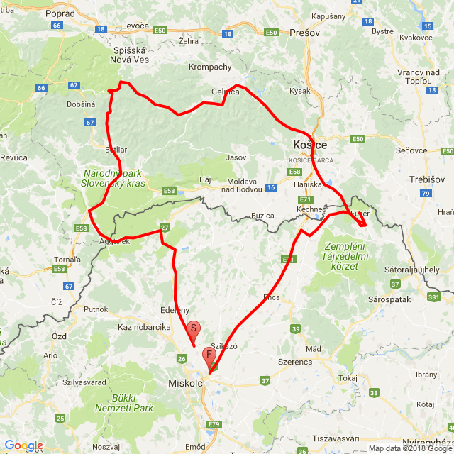 Nome della gita: Kis tátra-Zemplén<br>Motorista: Máté Jancsó<br>Partenza: 2018.04.07.<br>Distanza: 337.476 km<br>Velocità media: 83 km/h<br> Kis tátra-Zemplén