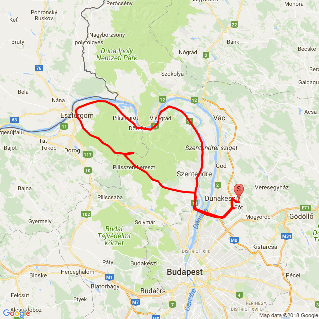 Fót - Dobogókő - Esztergom - Fót 