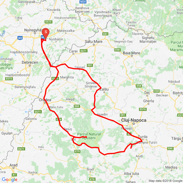 Name of route: kállósemjén-Nagyvárad-Padis-Torocko-Zilah-Érmihályfalva-kállósemjén <br>Biker's name: József Kapitány<br>Start: 2018.08.31.<br>Distance: 751.741 km<br>Average speed: 72 km/h<br> kállósemjén-Nagyvárad-Padis-Torocko-Zilah-Érmihályfalva-kállósemjén